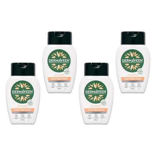 DermaVeen Daily Nourish Soap-Free Wash 250mL Pack of 4