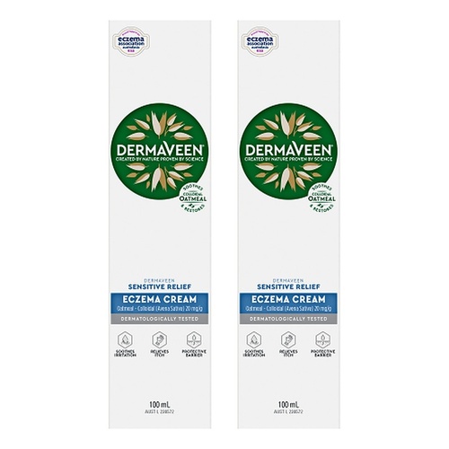 DermaVeen Sensitive Relief Eczema Cream 100mL Pack of 2