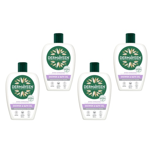 DermaVeen Shower and Bath Oil 500mL Pack of 4