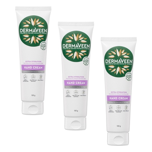 DermaVeen Extra Hydration Hand Cream 100g Pack of 3