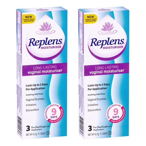 Replens Long-Lasting Vaginal Moisturiser 3 Pack Bundle of 2