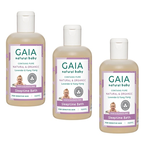 GAIA Natural Baby Sleeptime Bath Wash 250mL Pack of 3
