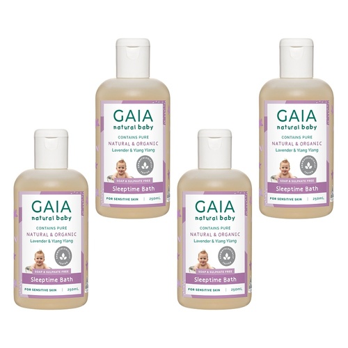 GAIA Natural Baby Sleeptime Bath Wash 250mL Pack of 4