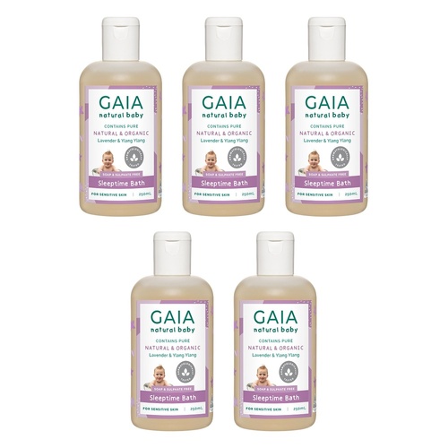 GAIA Natural Baby Sleeptime Bath Wash 250mL Pack of 5