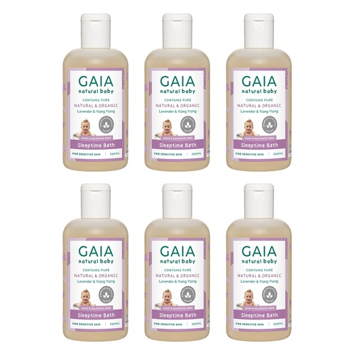 GAIA Natural Baby Sleeptime Bath Wash 250mL Pack of 6