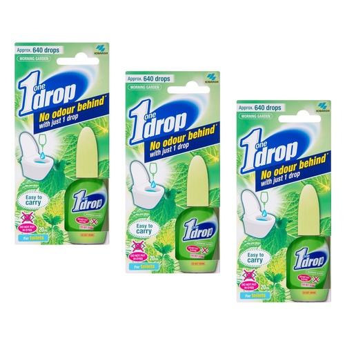 One Drop Toilet Deodoriser Morning Garden 20mL (Obsolete) x 6 Bundle of 3