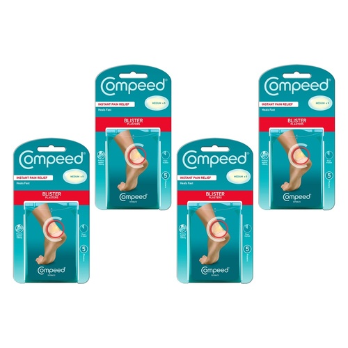 Compeed Blister Plasters Medium 5 Pack Bundle of 4