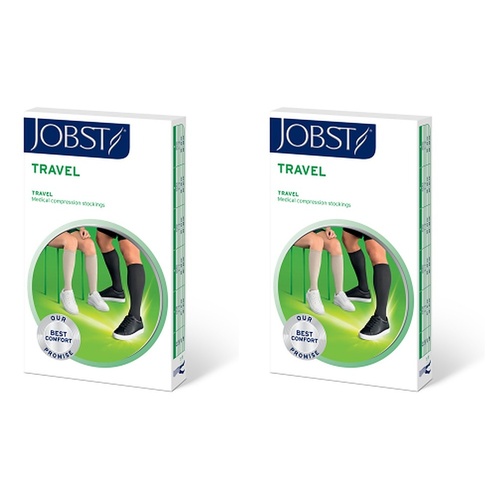 JOBST Travel Compression Sock 15-20mmHg Knee High Black Size 5 Pack of 2