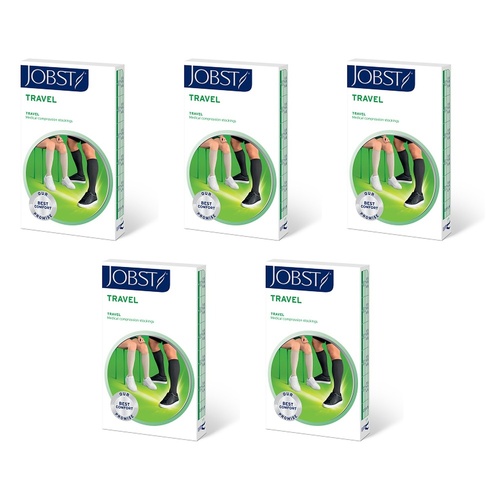 JOBST Travel Compression Sock 15-20mmHg Knee High Black Size 5 Pack of 5
