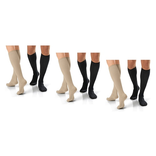 JOBST Travel Compression Sock 15-20mmHg Knee High Beige Size 1 Pack of 3