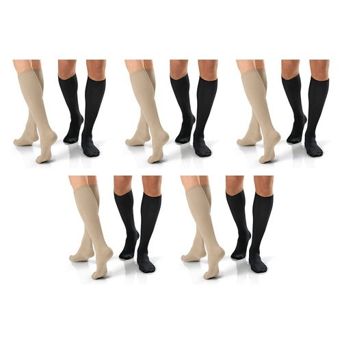 JOBST Travel Compression Sock 15-20mmHg Knee High Beige Size 1 Pack of 5