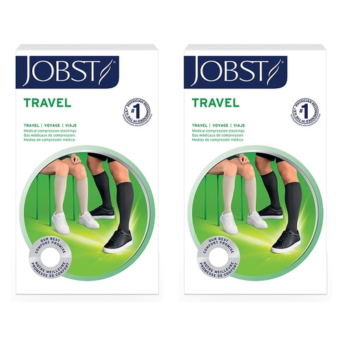 JOBST Travel Compression Sock 15-20mmHg Knee High Black Size 1 Pack of 2
