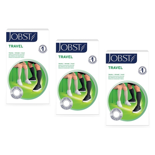 JOBST Travel Compression Sock 15-20mmHg Knee High Black Size 1 Pack of 3