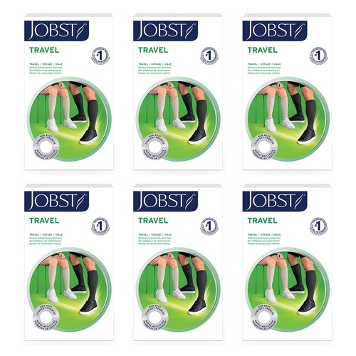 JOBST Travel Compression Sock 15-20mmHg Knee High Black Size 1 Pack of 6