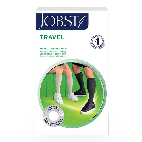 JOBST Travel Compression Sock 15-20mmHg Knee High Black Size 1