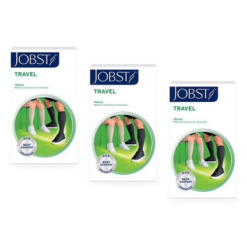 JOBST Travel Compression Sock 15-20mmHg Knee High Black Size 3 Pack of 3
