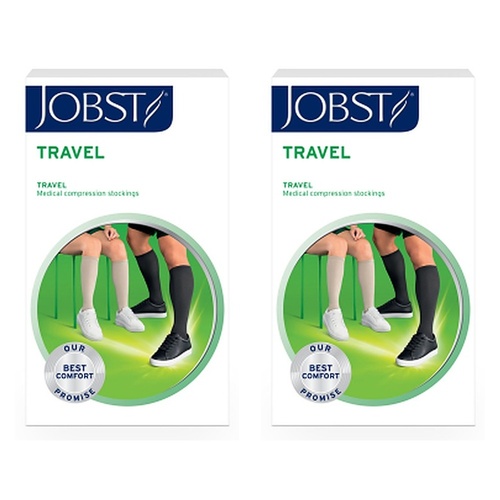 JOBST Travel Compression Sock 15-20mmHg Knee High Black Size 4 Pack of 2