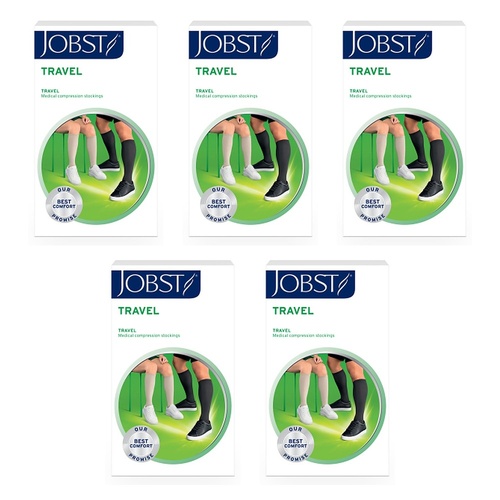 JOBST Travel Compression Sock 15-20mmHg Knee High Black Size 4 Pack of 5