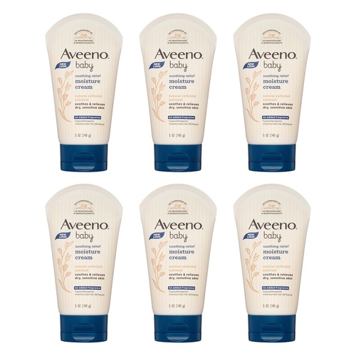 Aveeno Baby Soothing Relief Moisture Cream 140g Pack of 6