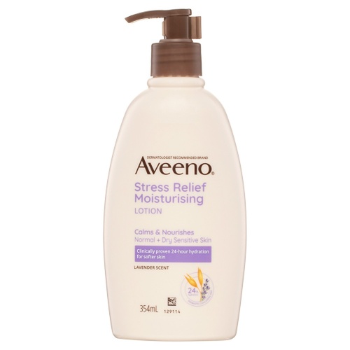 Aveeno Stress Relief Lavender Scented Moisturising Body Lotion 354mL