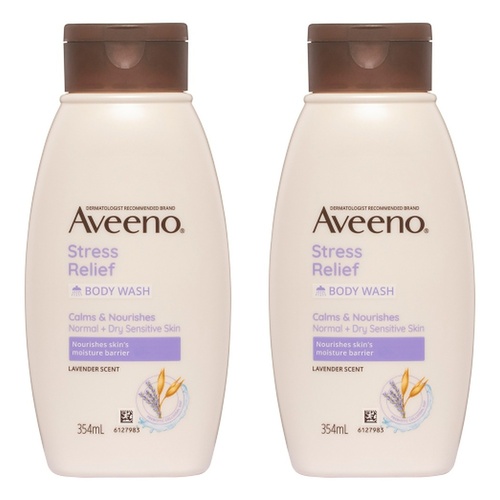Aveeno Stress Relief Lavender Scented Body Wash 354mL Pack of 2