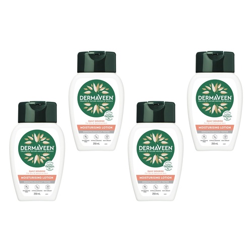 DermaVeen Daily Nourish Moisturising Lotion 250mL Pack of 4