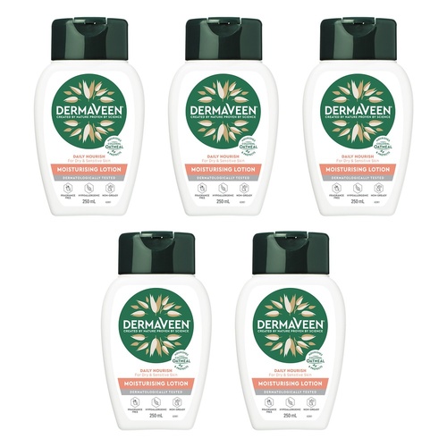 DermaVeen Daily Nourish Moisturising Lotion 250mL Pack of 5