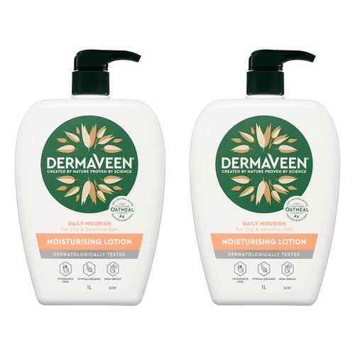 DermaVeen Daily Nourish Moisturising Lotion for Dry & Sensitive Skin Pack of 2