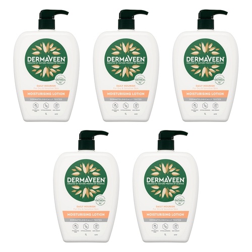 DermaVeen Daily Nourish Moisturising Lotion for Dry & Sensitive Skin Pack of 5