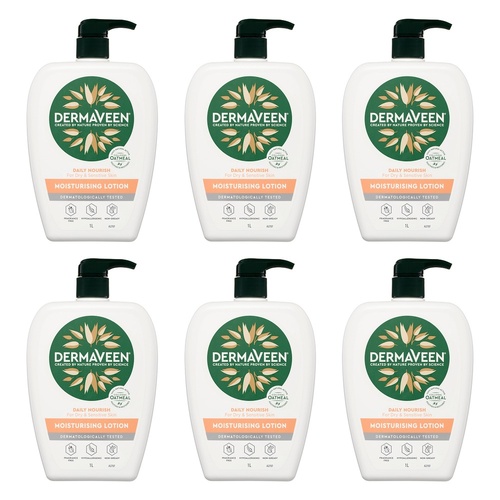 DermaVeen Daily Nourish Moisturising Lotion for Dry & Sensitive Skin Pack of 6