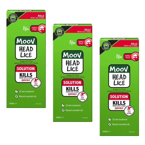 Ego Moov Head Lice Solution 500mL Pack of 3