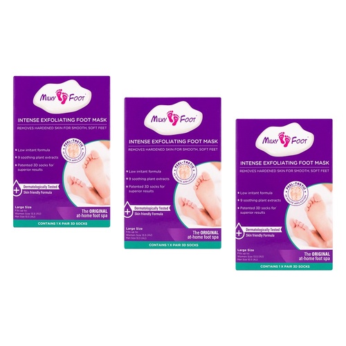 Milky Foot Exfoliating Foot Pads Large Pack of 3