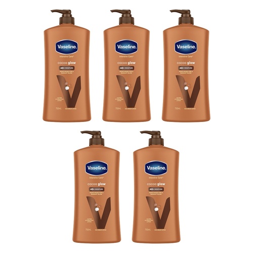 Vaseline Intensive Care Body Lotion Cocoa Glow 750mL Pack of 5