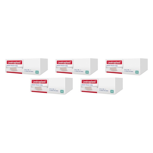 Leuko Leukosan Adhesive Wound Closure Strips 0.6cm x 3.8cm 50 Pack Bundle of 5