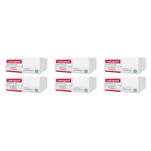 Leuko Leukosan Adhesive Wound Closure Strips 0.6cm x 3.8cm 50 Pack Bundle of 6