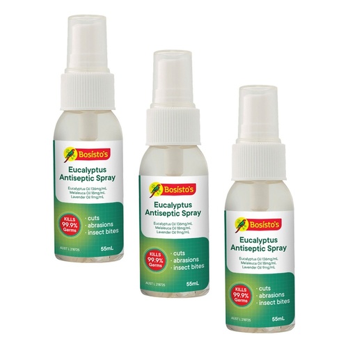 Bosisto's Eucalyptus Antiseptic Spray 55mL Pack of 3