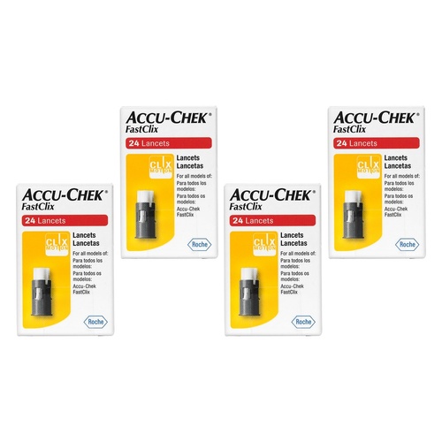 Accu-Chek FastClix Lancets 24 Pack Bundle of 4