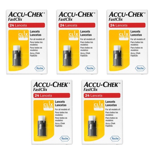 Accu-Chek FastClix Lancets 24 Pack Bundle of 5