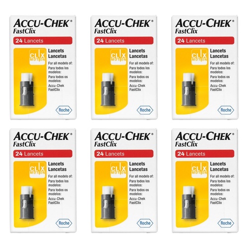 Accu-Chek FastClix Lancets 24 Pack Bundle of 6