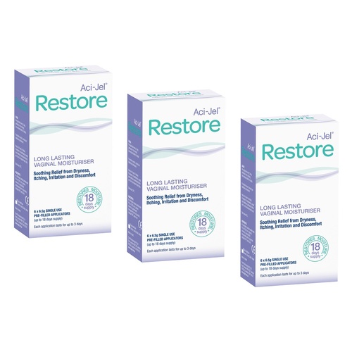 Aci-Jel Restore Vaginal Moisturiser 6 x 6.5g Pack of 3