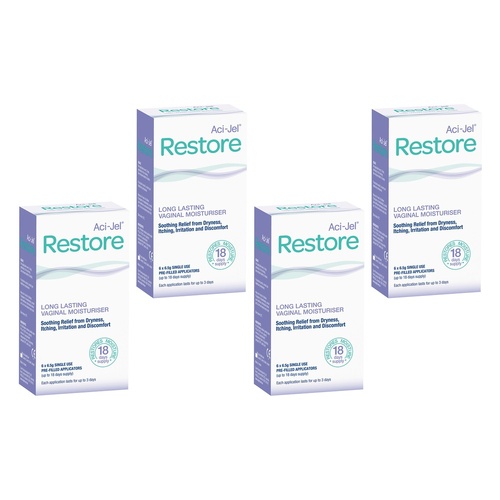 Aci-Jel Restore Vaginal Moisturiser 6 x 6.5g Pack of 4