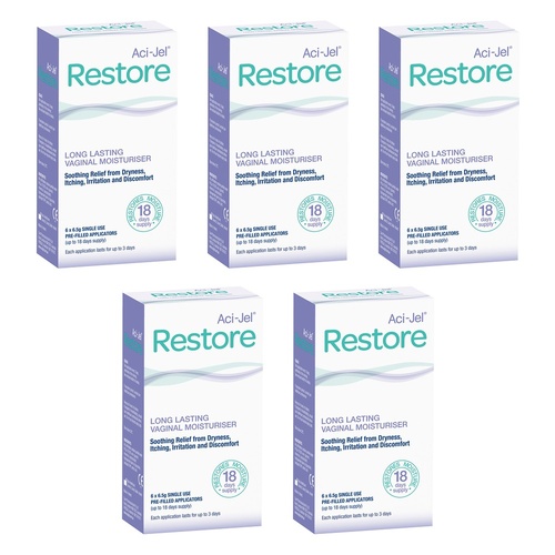 Aci-Jel Restore Vaginal Moisturiser 6 x 6.5g Pack of 5