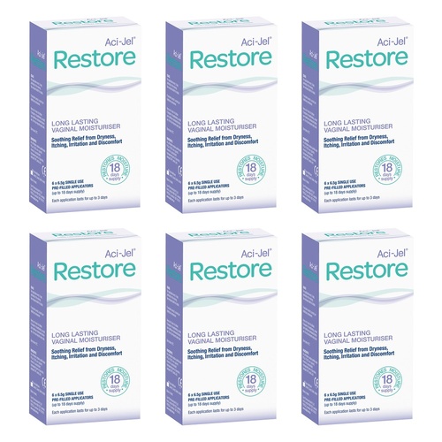 Aci-Jel Restore Vaginal Moisturiser 6 x 6.5g Pack of 6