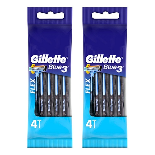 Gillette Blue3 Disposable Shaving Razor 4 Pack x 6 Bundle of 2