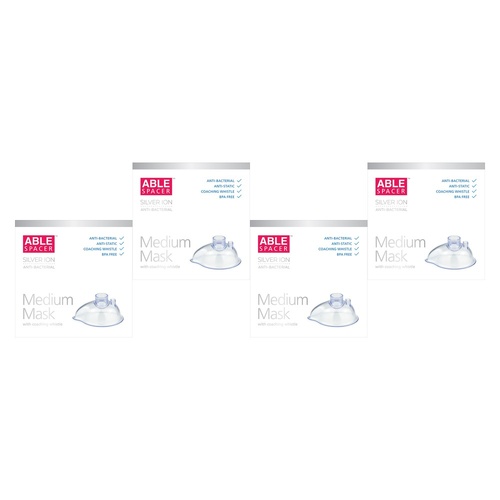 Able Spacer Medium Mask with Coaching Whistle Pack of 4