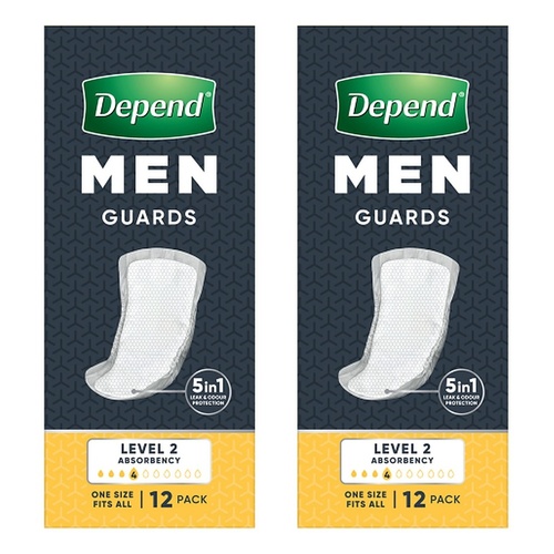 Depend Guards For Men 12 Pack x 6 Bundle of 2