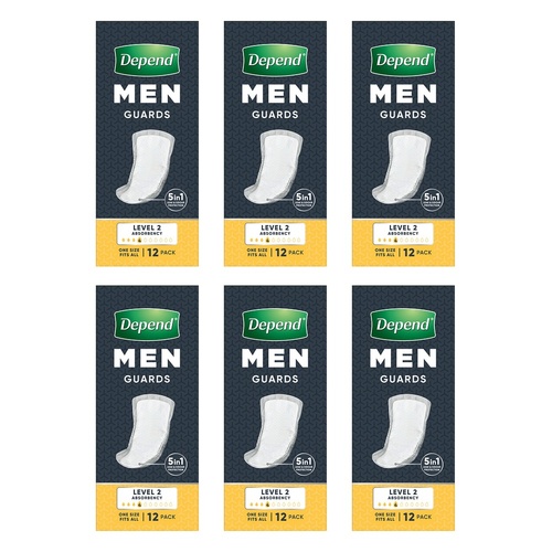 Depend Guards For Men 12 Pack x 6 Bundle of 6