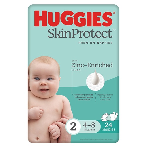 Huggies Skin Protect Nappies Size 2, 24 Nappies x 4