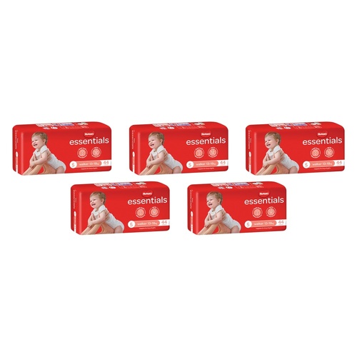 Huggies Essentials Nappies Size 5 (up to 18kg) 44 Pack x 4 Bundle of 5