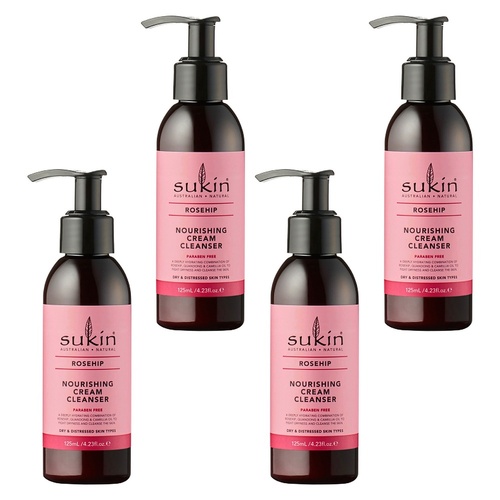 Sukin Rosehip Nourishing Cream Cleanser 125mL Pack of 4